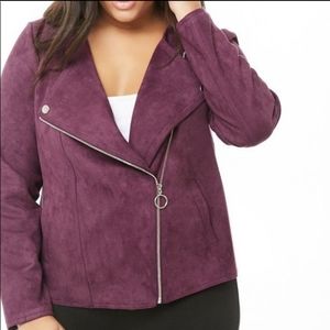Forever 21 NWT Sz 3X Faux Suede Moto Jacket